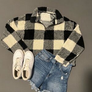 S Harper Baggy Quarter Zip Fleece Sweater